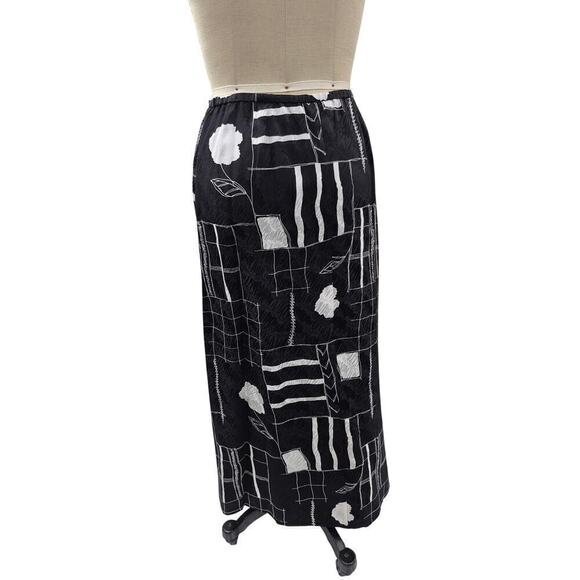 VTG DONCASTER 100% Silk Skirt/Blouse Set Black & White Sz 16 NWOT - Picture 7 of 9